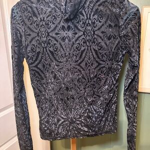 Pink Lily Black Patterned Hoodie